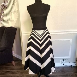 Anthro Chevron Midi Skirt NWOT